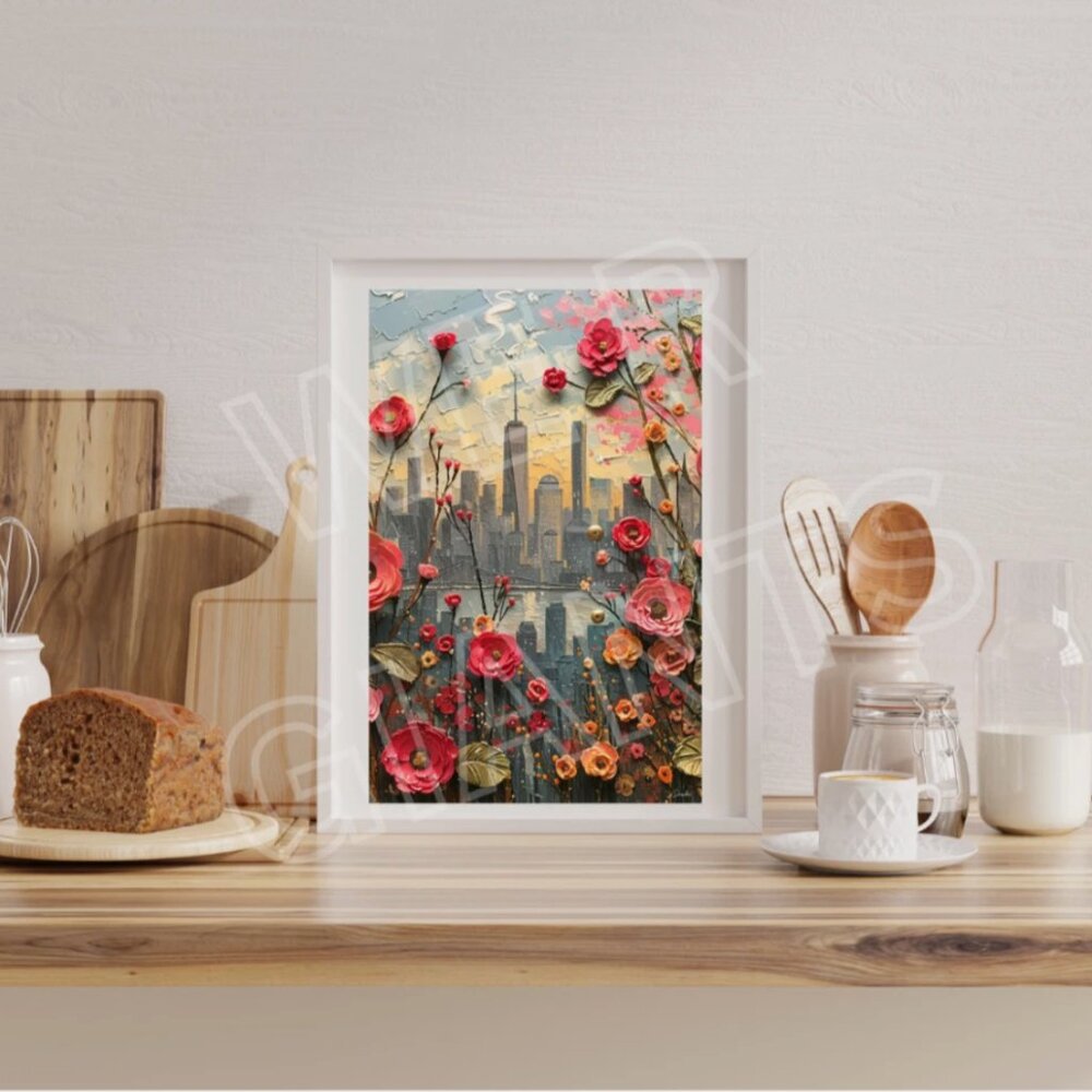 Beautiful Floral City 11x17 Art Print